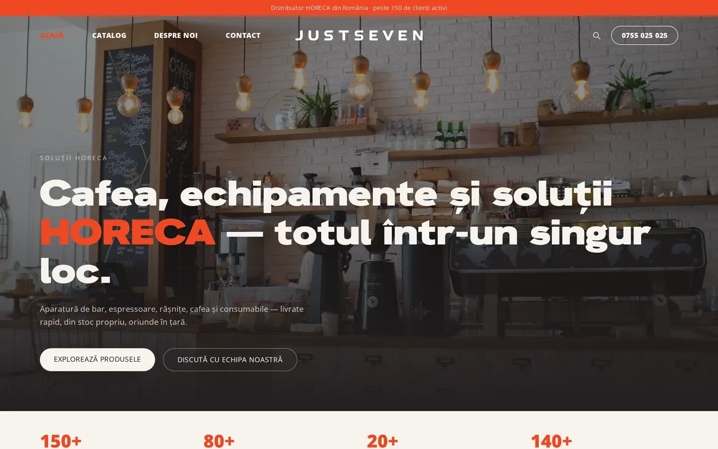 Homepage of the Just Seven website